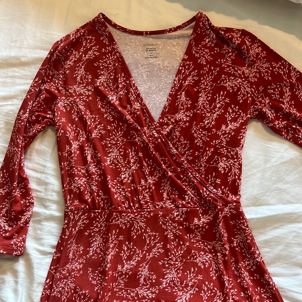 41 Hawthorne Elisse Knit burnt orange dress, small petite